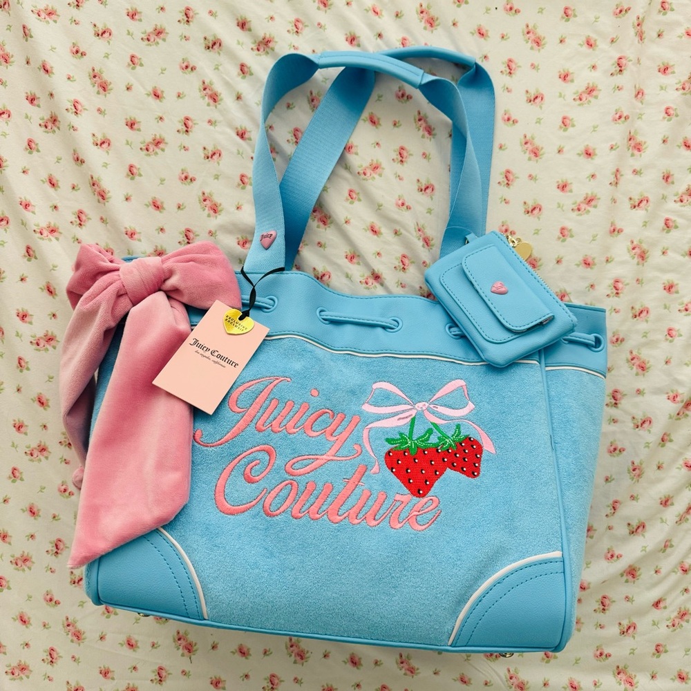 Juicy Couture Blue Strawberry Daydreamer Tote Bag!